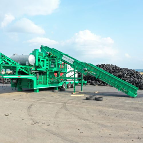 Tire shredder for rent Precimeca Mobile at Smet Rental