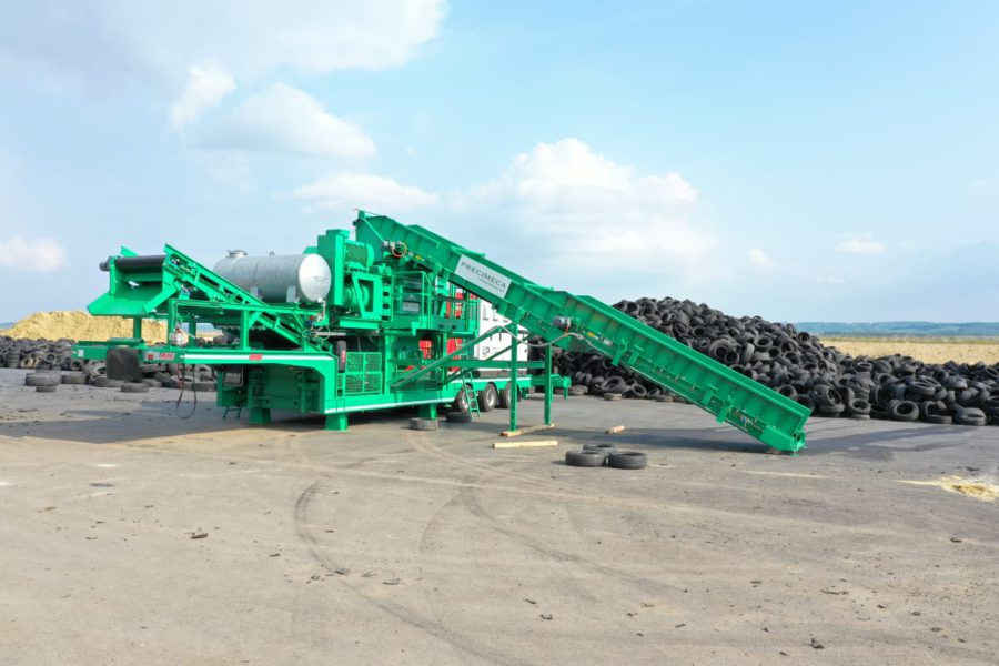 Tire shredder for rent Precimeca Mobile at Smet Rental